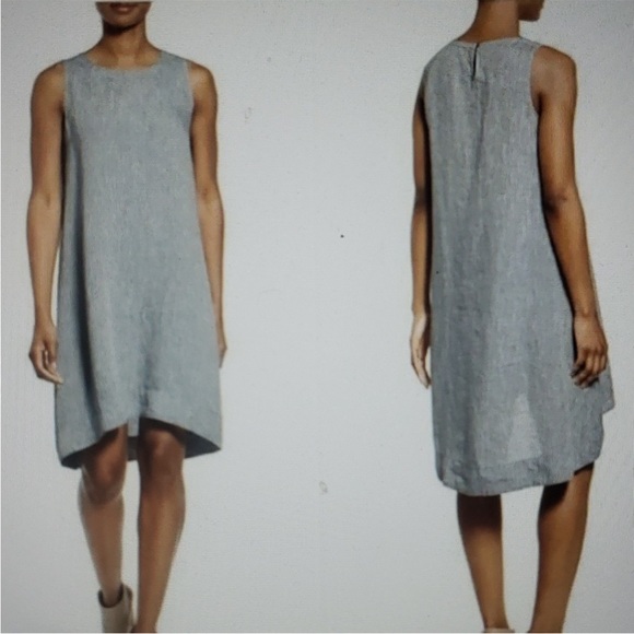 Eileen Fisher Dresses & Skirts - Eileen Fisher Linen Coastal Dress Small Lagenlook Minimalist Basic Casual Luxury
